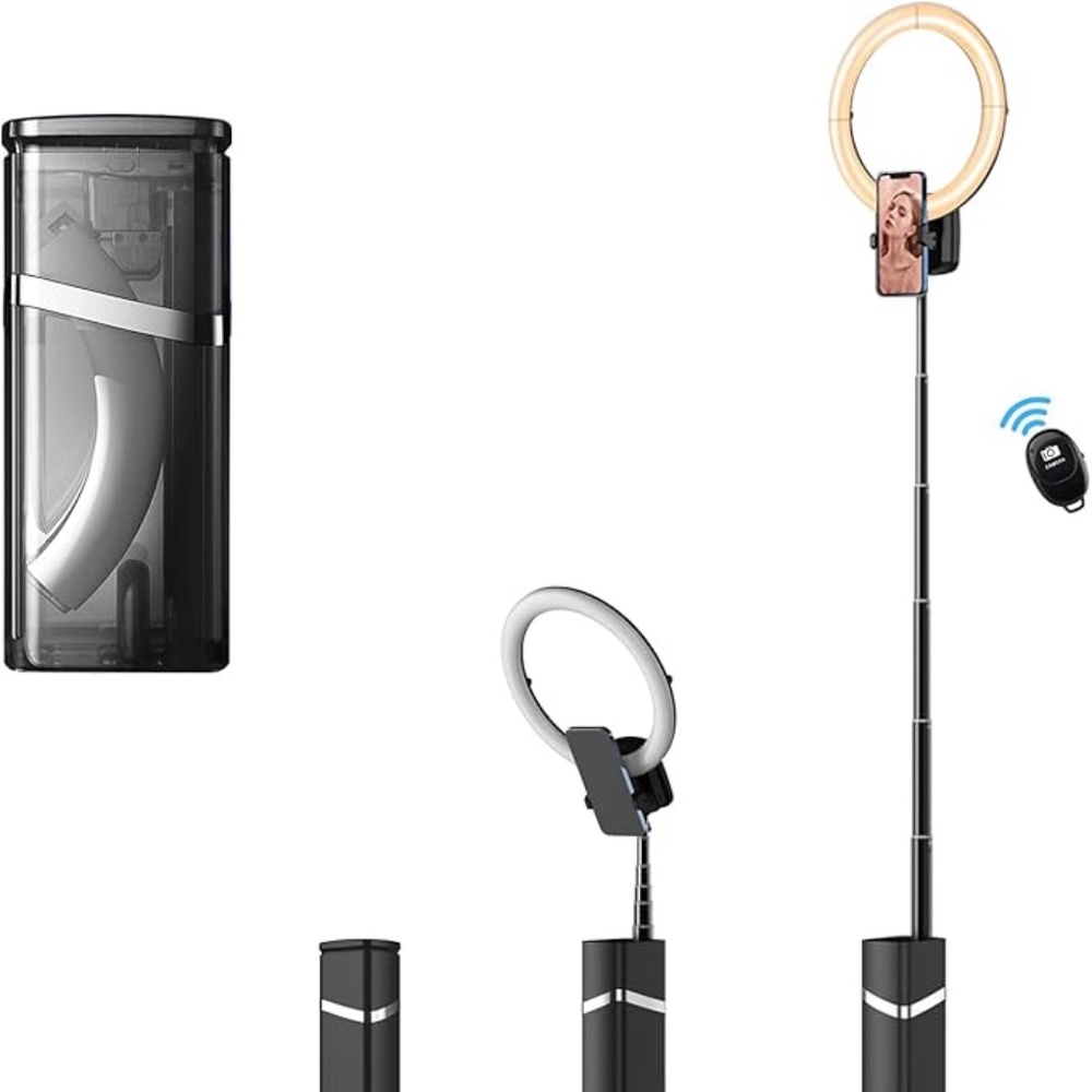 Tycom Ring Light with Tripod Stand and Phone Clip 10.2in/26cm, Selfie Li…